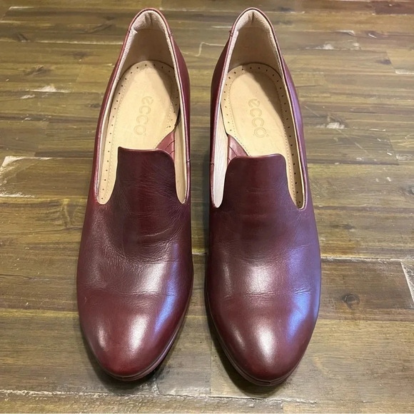 Ecco sculptured 75 bordeaux heels 41 Loafer Wine Burgundy - Picture 3 of 9